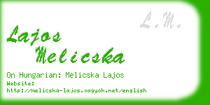 lajos melicska business card